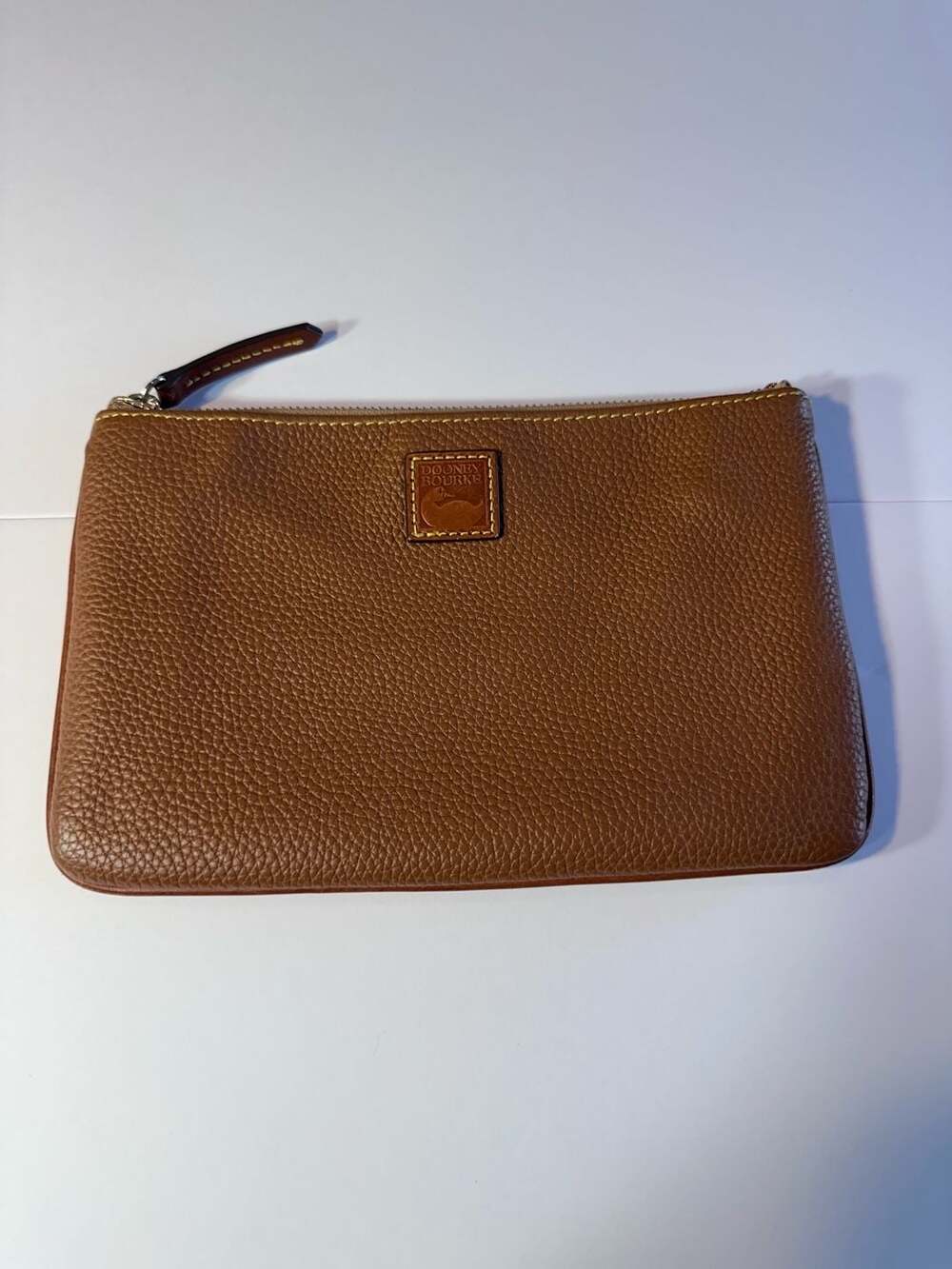 Dooney & Bourke Pebble Grain Large Wristlet Brown Leather